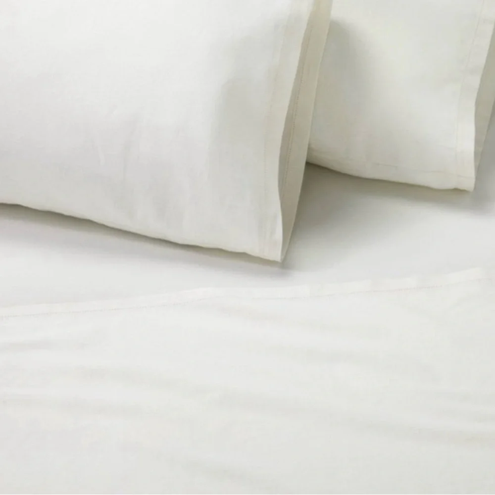 LAST ONE 4pc King Linen Blend with Hem Stitch Sheet Set Sour Cream Hearth & Hand